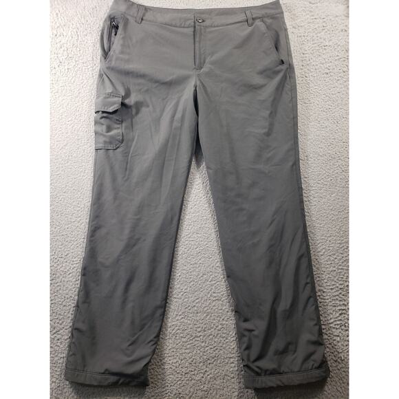 Eddie Bauer Cargo Pants Women's 16 Gray Fleece Lined Stretch Gorpcore 38x32 - Picture 2 of 16